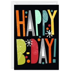 Retro B-Day Custom Birthday Card