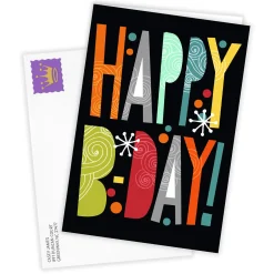 Retro B-Day Custom Birthday Card