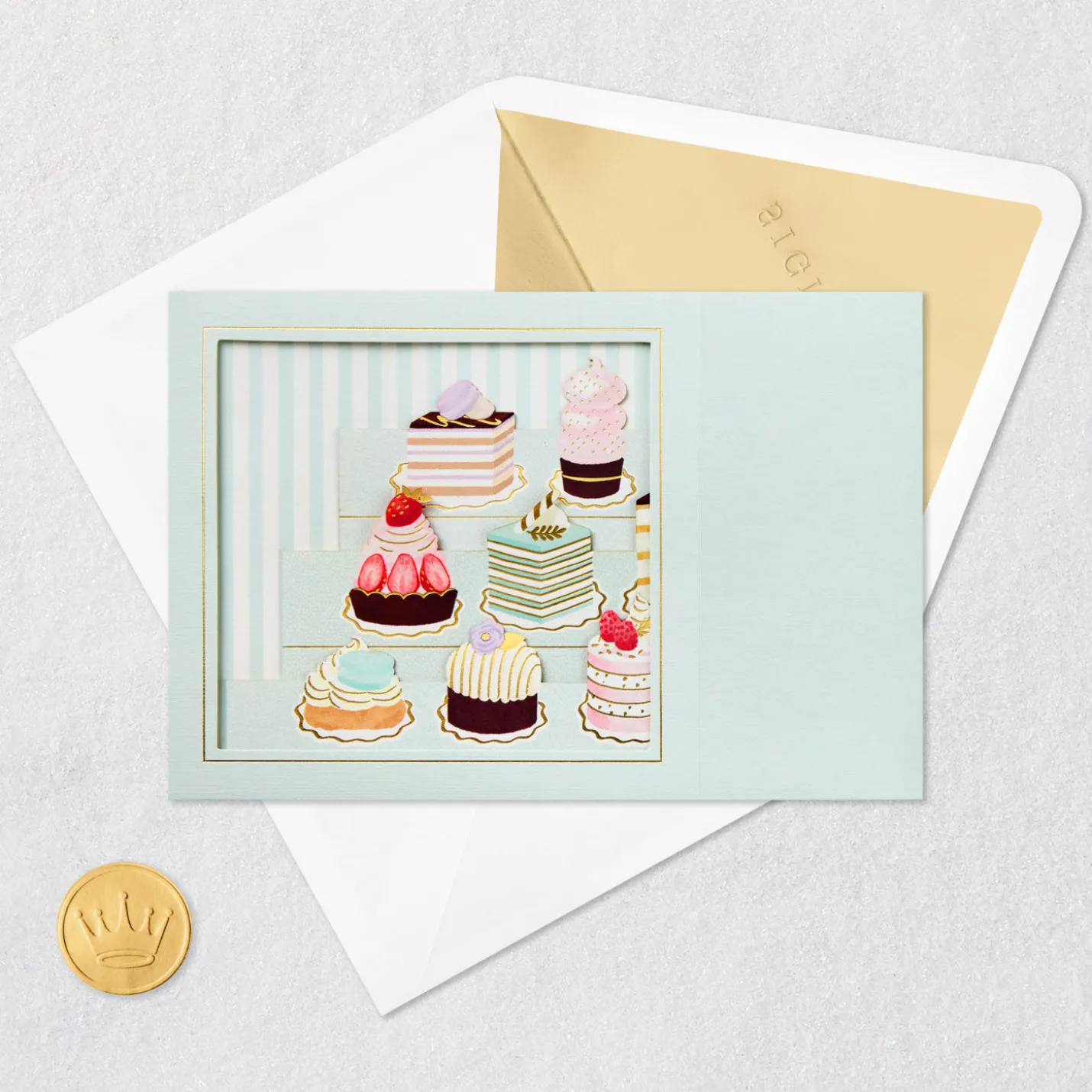 Retro Dessert Case 3D Pop-Up Birthday Card