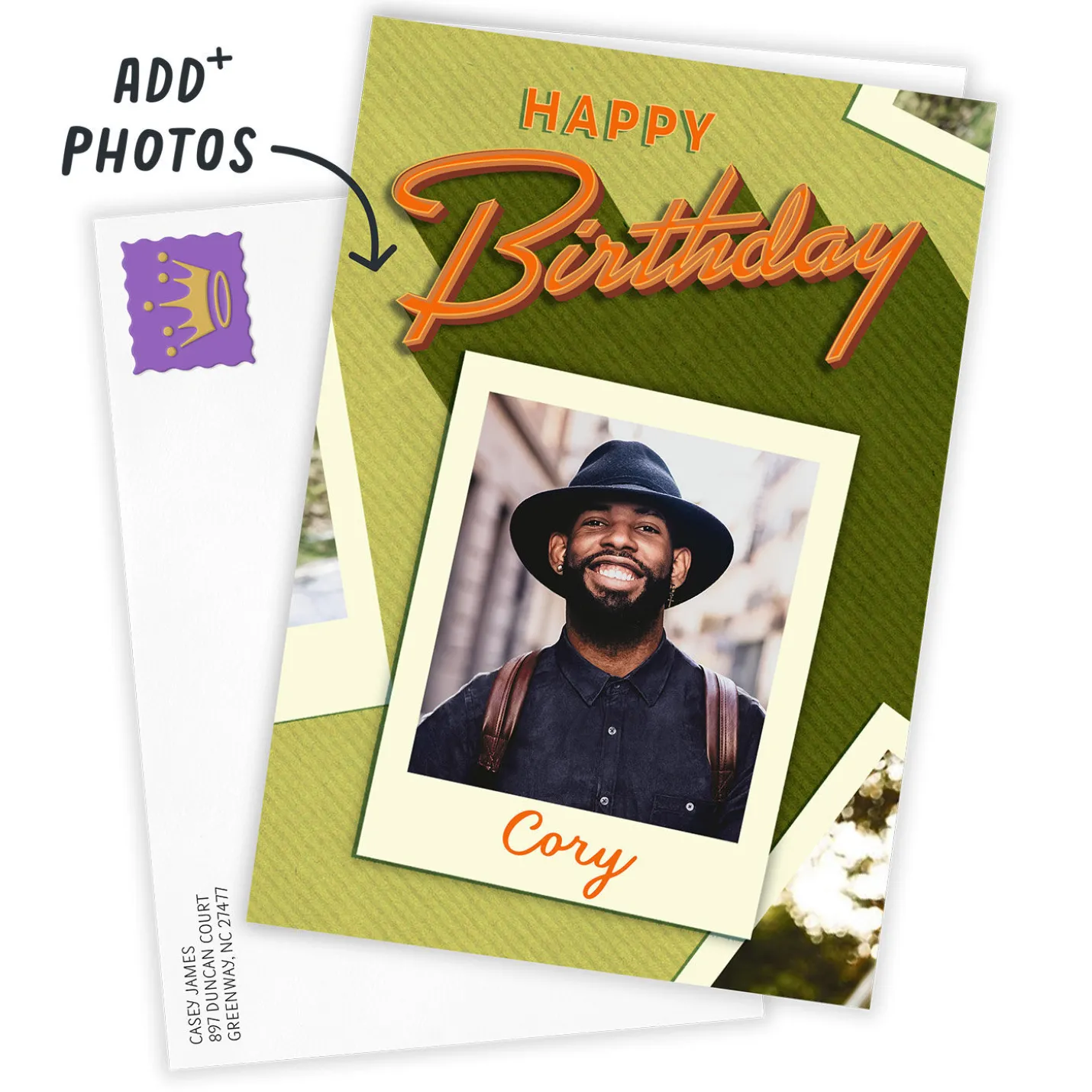 Retro Lettering Custom Birthday Card