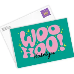 Retro Sparkling Woo Hoo Custom Birthday Card