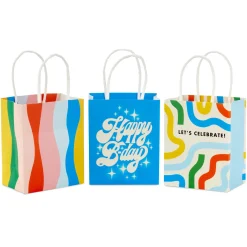 4" Retro Birthday 3-Pack Gift Card Holder Mini Bags