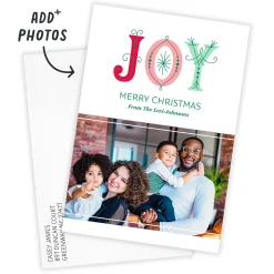 Retro Joy Flat Christmas Photo Card