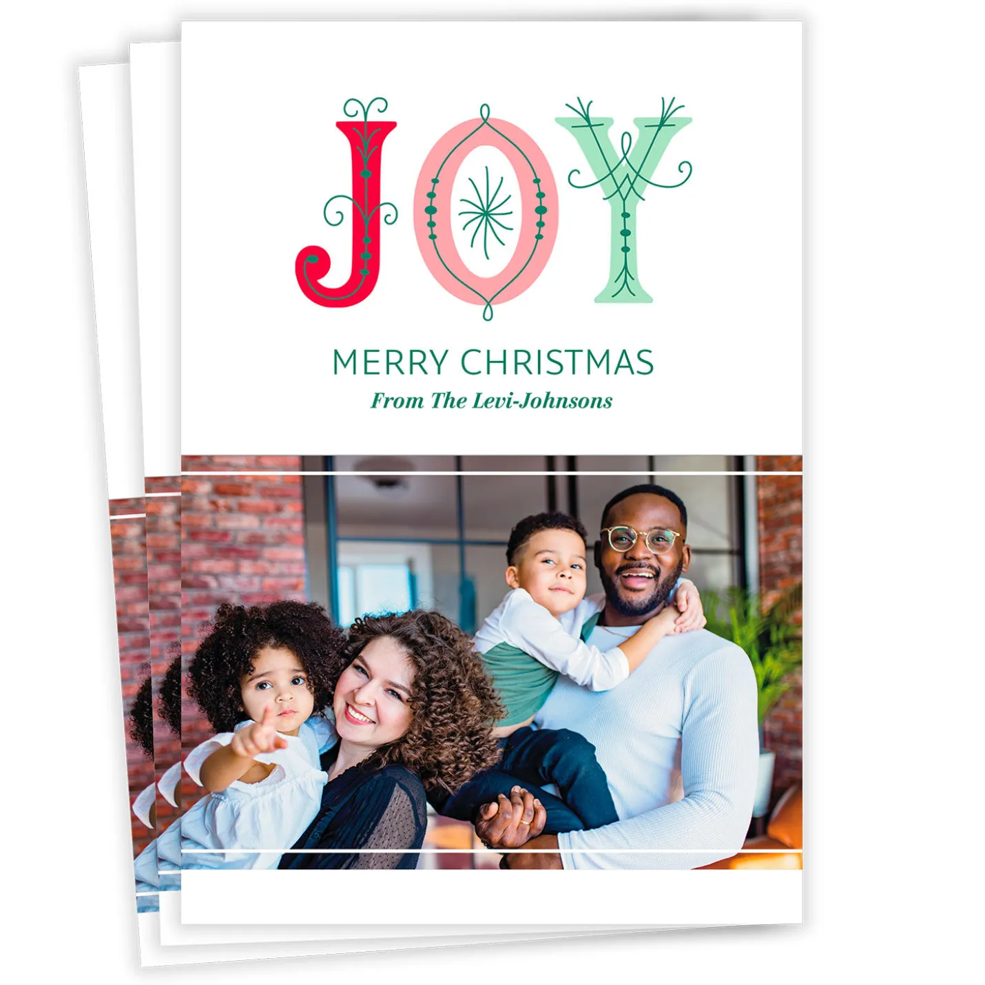 Retro Joy Flat Christmas Photo Card