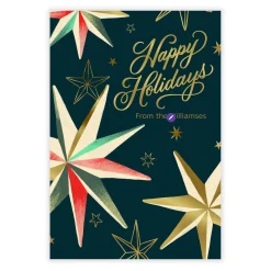 Retro Stars Flat Holiday Photo Card