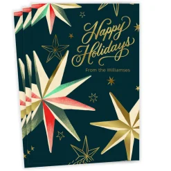 Retro Stars Flat Holiday Photo Card