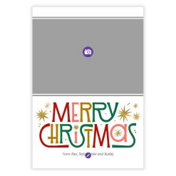 Retro-Style Merry Flat Christmas Photo Card