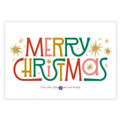 Retro-Style Merry Letters Flat Christmas Photo Card
