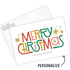Retro-Style Merry Letters Flat Christmas Photo Card