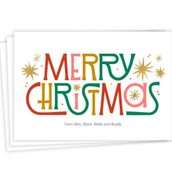 Retro-Style Merry Letters Flat Christmas Photo Card