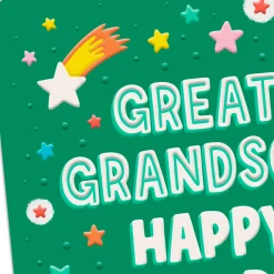 Rocket and Stars Birthday Card for Great-Grandson