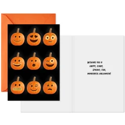 Rows of Jack-o'-Lanterns Halloween Cards, Pack of 6