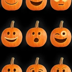 Rows of Jack-o'-Lanterns Halloween Cards, Pack of 6