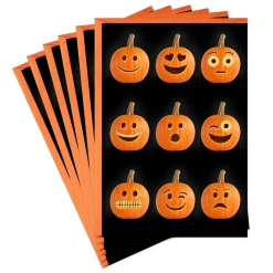 Rows of Jack-o'-Lanterns Halloween Cards, Pack of 6