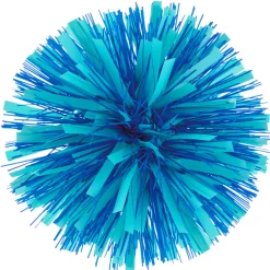 Royal Blue and Aqua Pom-Pom Gift Bow, 5.5"