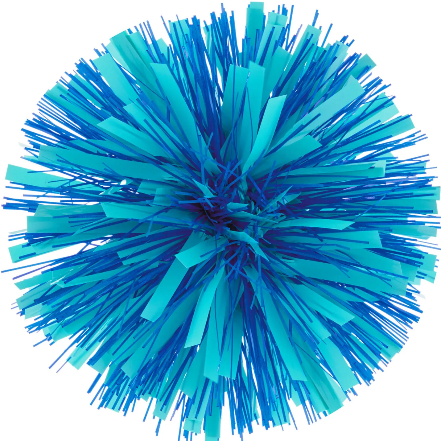 Royal Blue and Aqua Pom-Pom Gift Bow, 5.5"