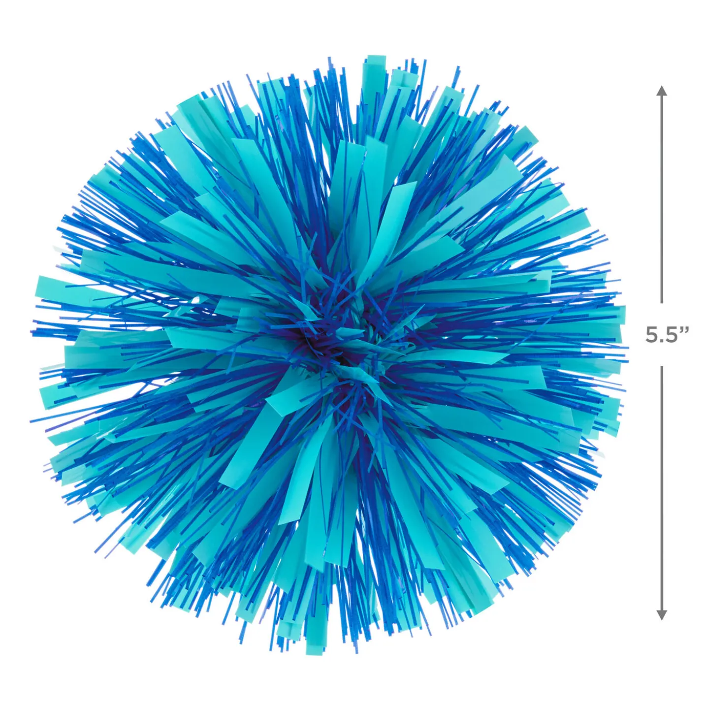 Royal Blue and Aqua Pom-Pom Gift Bow, 5.5"