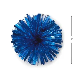Royal Blue Metallic Pom Pom Gift Bow, 7"