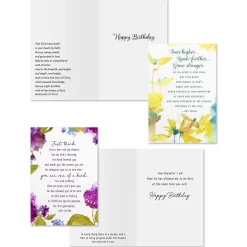 Roy Lessin Watercolors Assorted Religious Birthday Cards, Box of 12