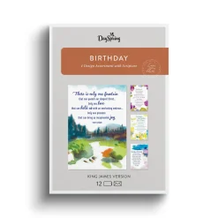 Roy Lessin Watercolors Assorted Religious Birthday Cards, Box of 12