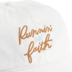 Running on Faith White Baseball Cap