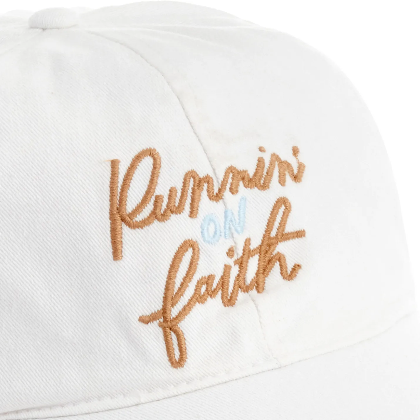 Running on Faith White Baseball Cap
