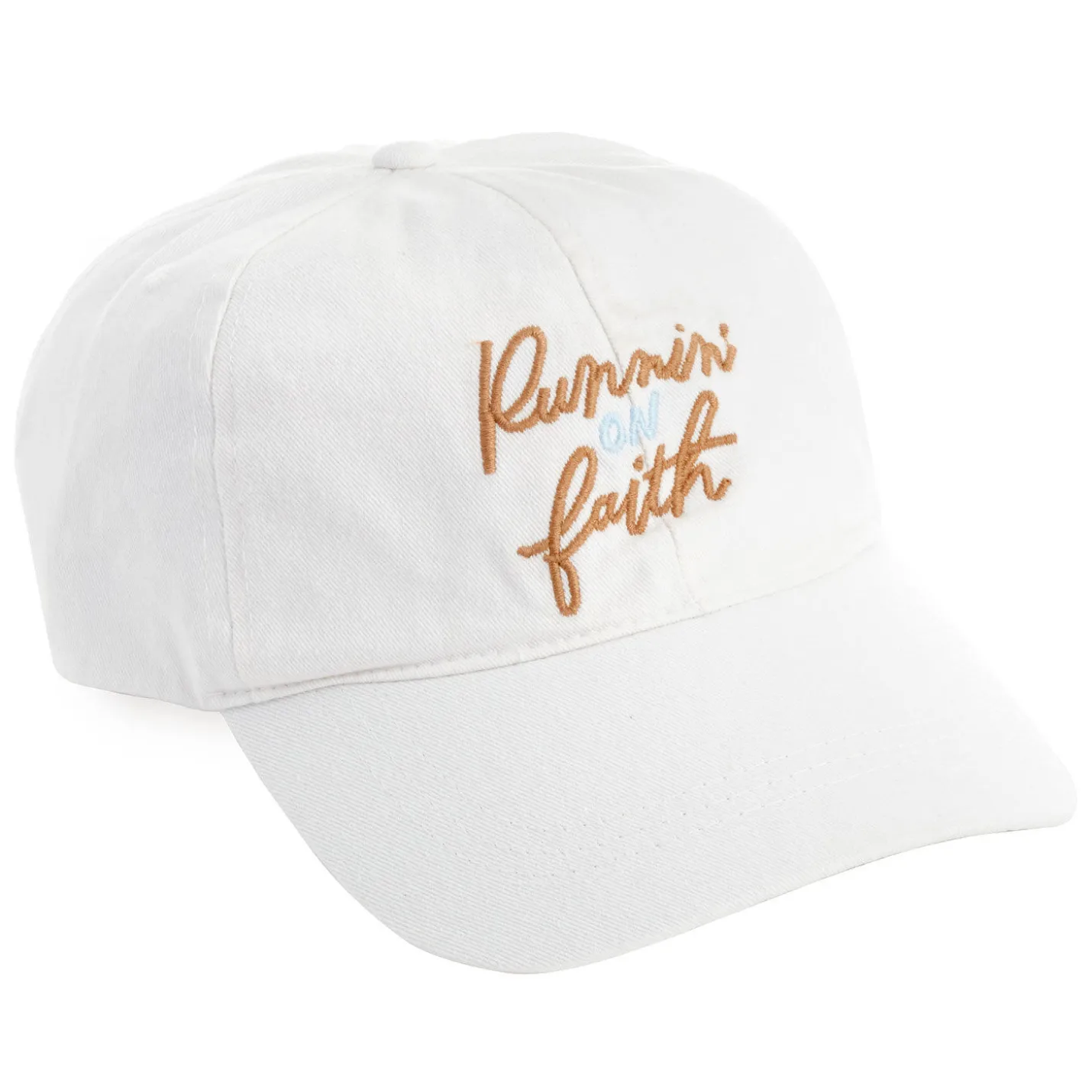 Running on Faith White Baseball Cap