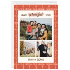 Rustic Orange and White Plaid Custom Card