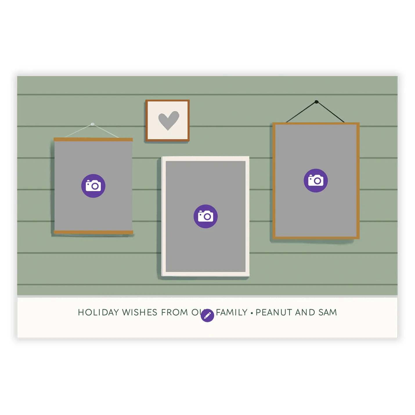 Rustic Portrait Wall Flat Holiday Photo Card