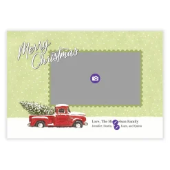 Rustic Red Truck Flat Christmas Photo Card