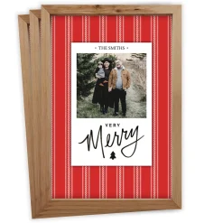 Rustic Very Merry Flat Christmas Photo Card