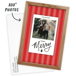 Rustic Very Merry Flat Christmas Photo Card