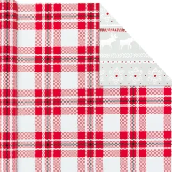 Rustic Winter 3-Pack Reversible Metallic Christmas Wrapping Paper, 120 sq. ft.