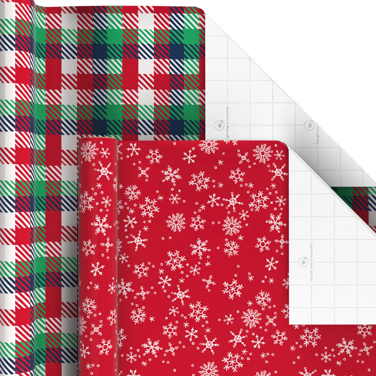 Santa and Friends 6-Pack Assorted Christmas Wrapping Paper Roll Bundle, 180 sq. ft. total