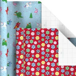 Santa and Friends 6-Pack Assorted Christmas Wrapping Paper Roll Bundle, 180 sq. ft. total
