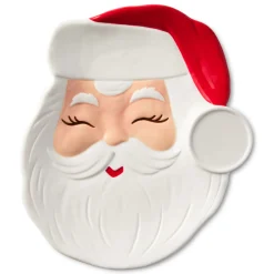 Santa Cookie Plate and Milk Bottle Christmas Gift Set