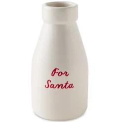 Santa Cookie Plate and Milk Bottle Christmas Gift Set