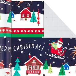 Santa Fun 3-Pack Christmas Wrapping Paper Assortment, 120 sq. ft.