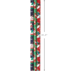 Santa Fun 3-Pack Christmas Wrapping Paper Assortment, 120 sq. ft.