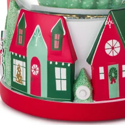 Santa's Flight Christmas Snow Globe With Sound and Motion