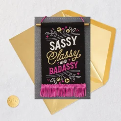 Sassy, Classy, Badassy Birthday Card with Banner