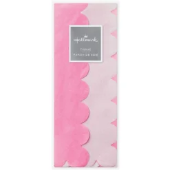 Scalloped Solid Pink and White 2-Pack Tissue Paper, 4 sheets