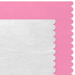 Scalloped Solid Pink and White 2-Pack Tissue Paper, 4 sheets