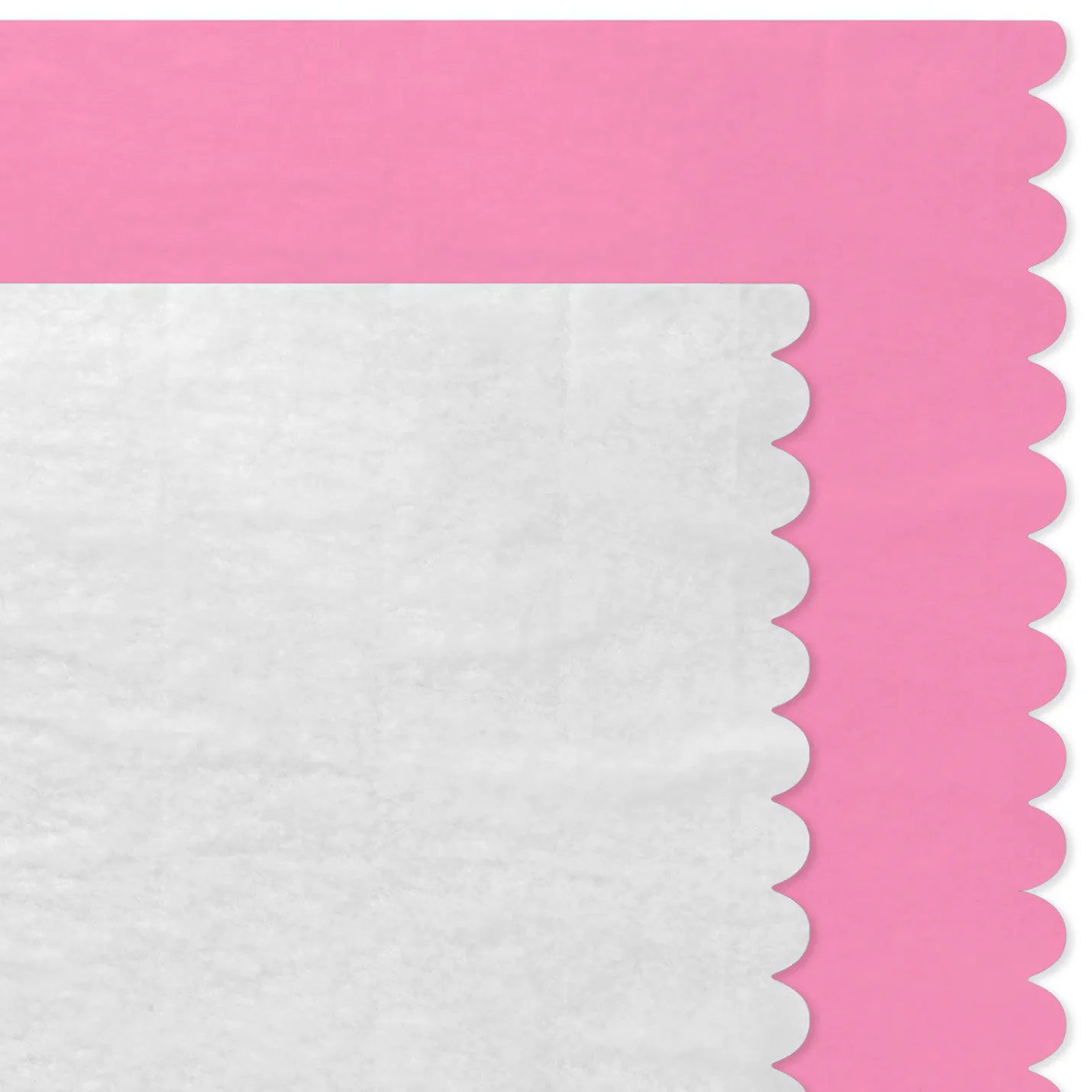 Scalloped Solid Pink and White 2-Pack Tissue Paper, 4 sheets