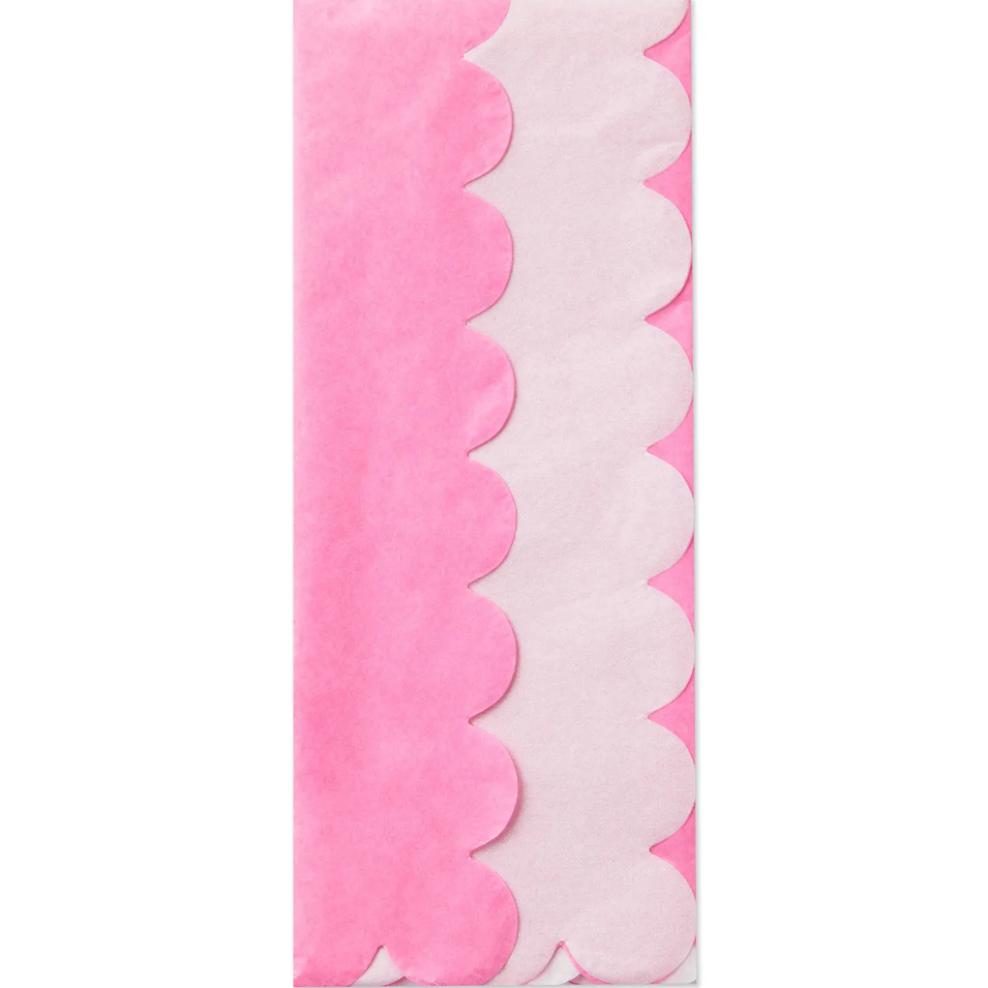 Scalloped Solid Pink and White 2-Pack Tissue Paper, 4 sheets