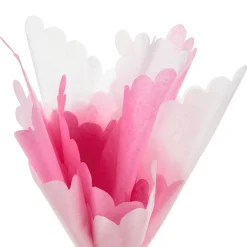 Scalloped Solid Pink and White 2-Pack Tissue Paper, 4 sheets