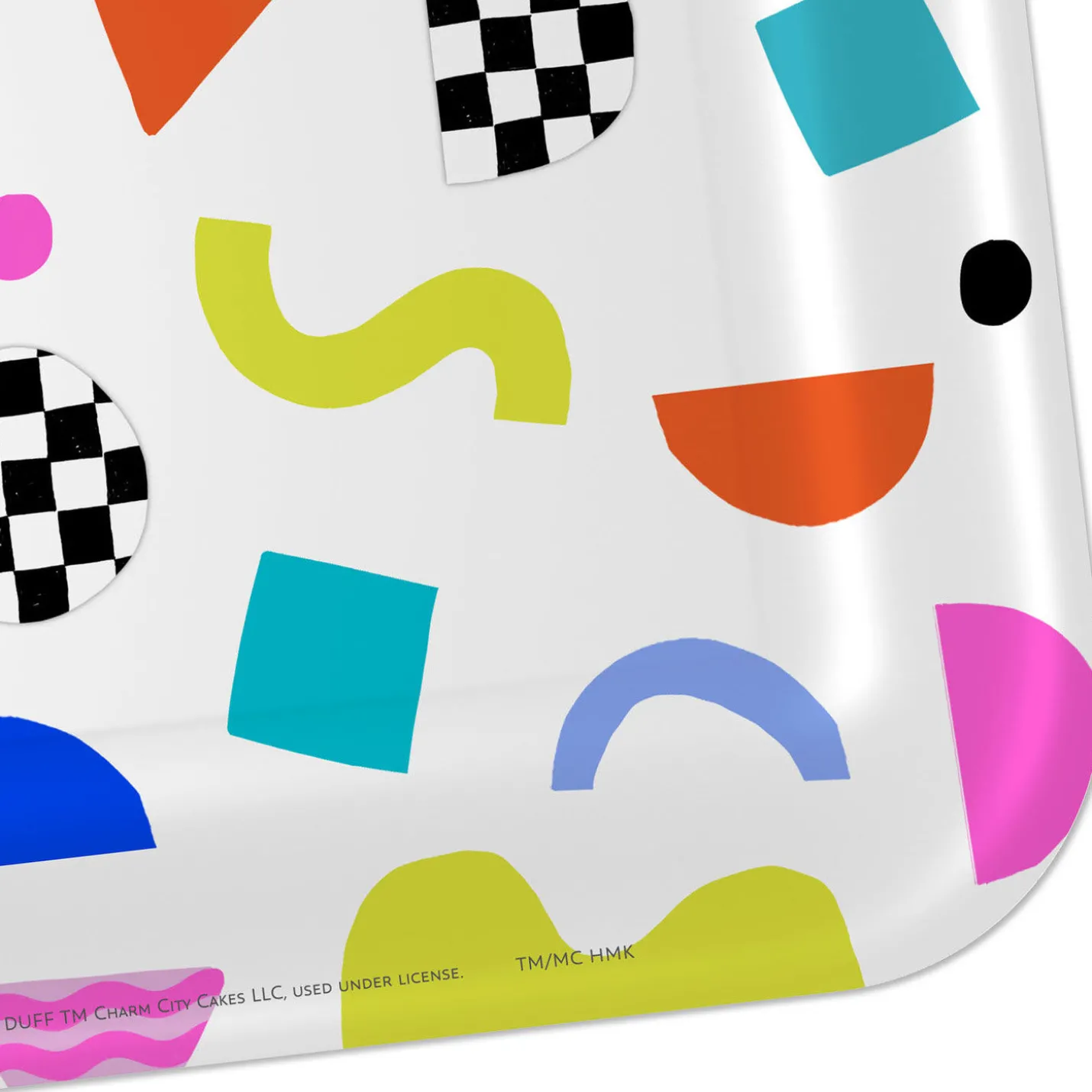 Scattered Shapes on White Dessert Plates, Pack of 8