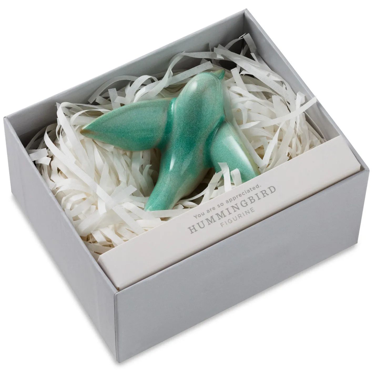 Sculpted Blue and Green Hummingbird Figurine, 1.75"