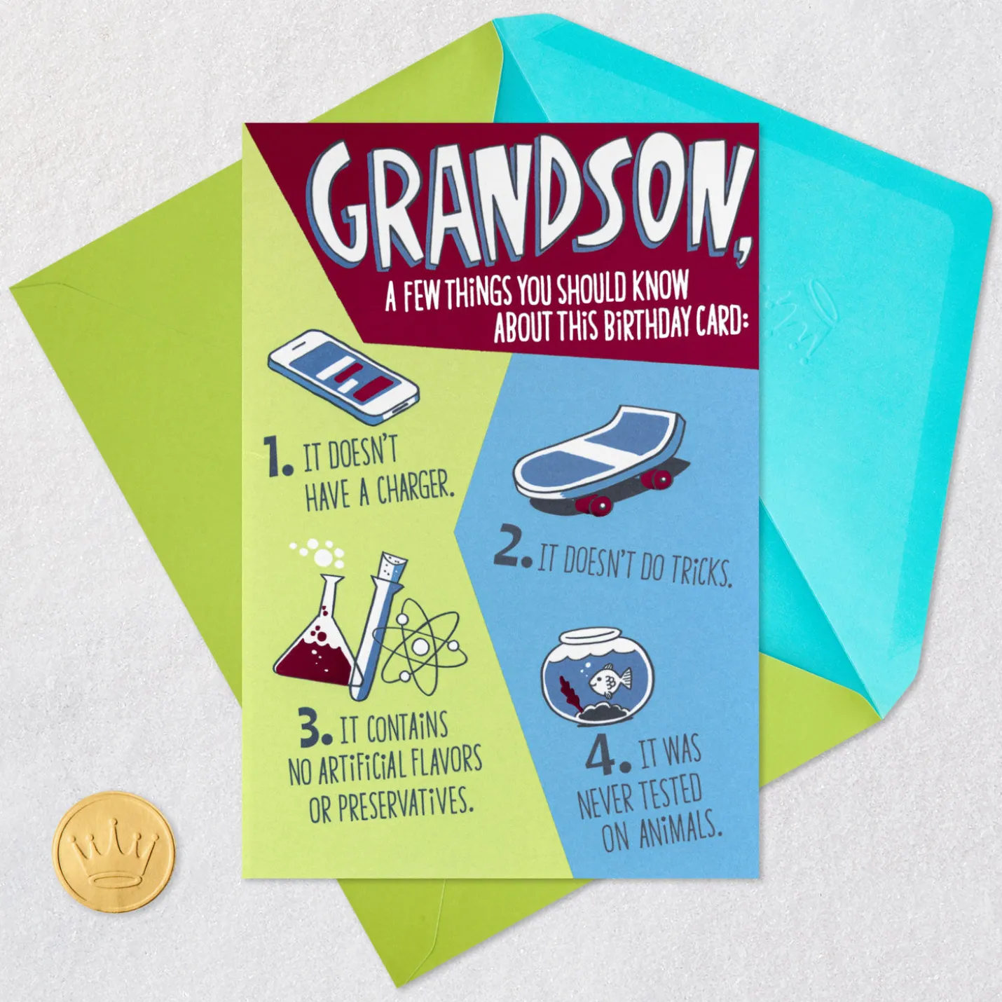 Seriously Big Wishes Funny Pop-Up Birthday Card for Grandson