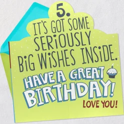 Seriously Big Wishes Funny Pop-Up Birthday Card for Grandson